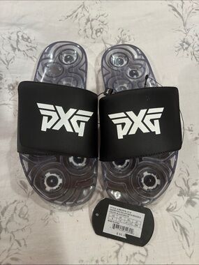 PXG Parsons Extreme Golf Leather/Rubber Golf Slides Sz 8